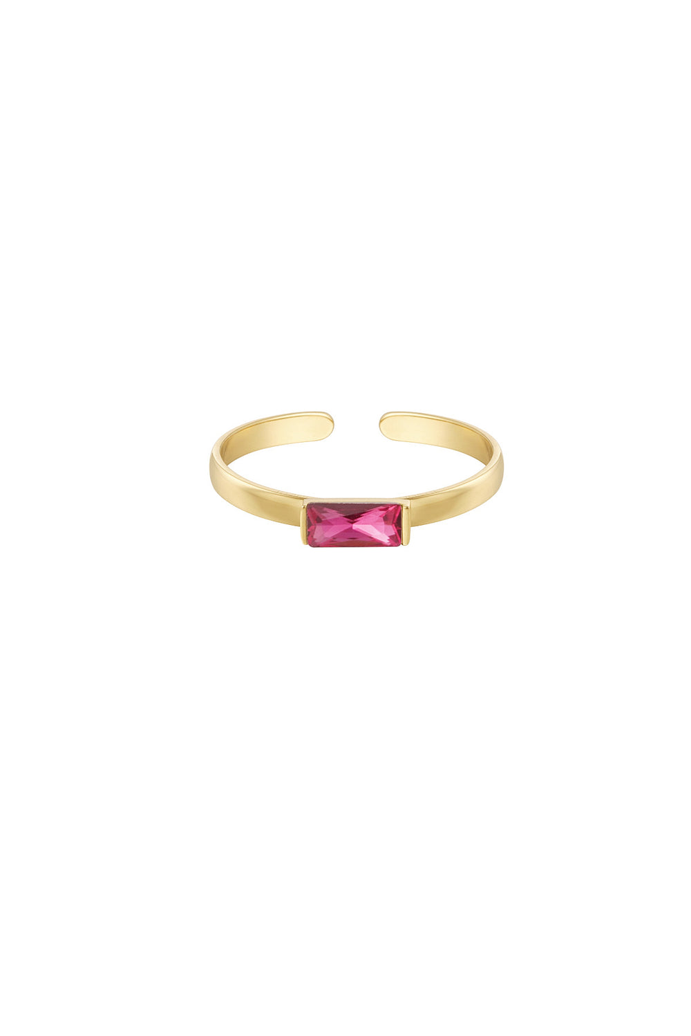 Ring thin with stone - fuchsia