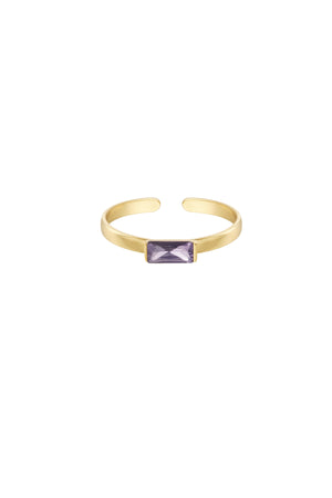 Ring thin with stone - purple