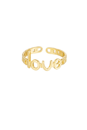 Ring links love - Gold color