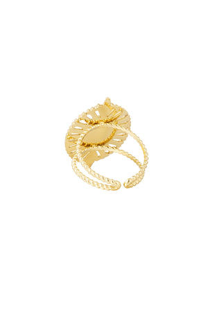 Ring fan with stone - Gold color