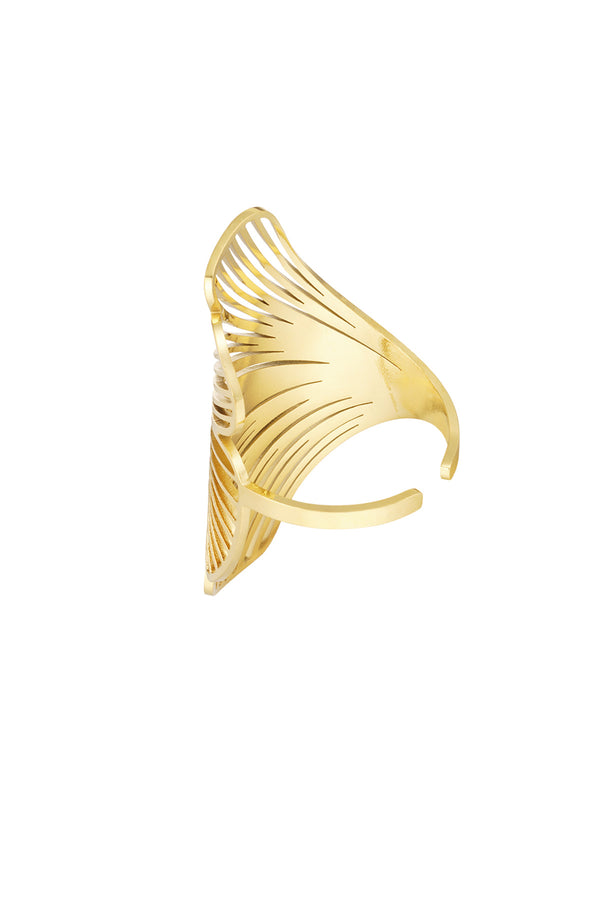 Ring statement flower - Gold color