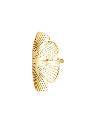 Ring statement flower - Gold color