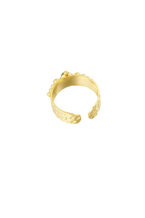 Ring stone with decoration - gold/green