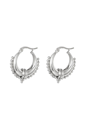 Earrings Saraswati Silver Color Stainless Steel