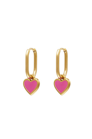 Coloured heart earrings Rose