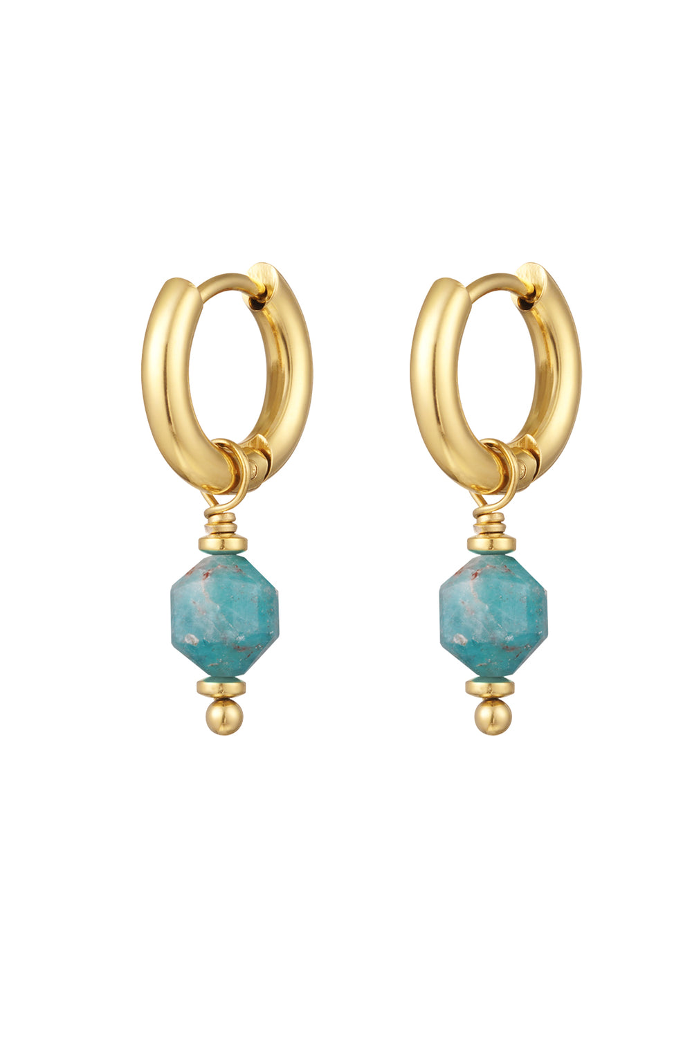 Earrings with December stone - Gold Color / light blue