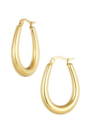 Earrings basic oval - Gold color