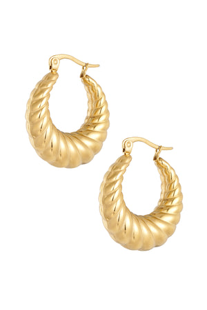 Earrings aesthetic twisted - Gold color