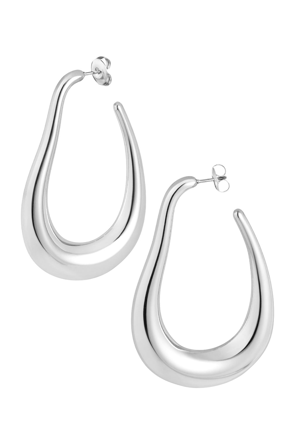 Asymmetrical hoops - Silver Color color