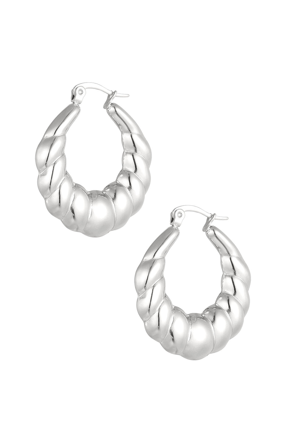 Earrings aesthetic baguette - Silver Color color