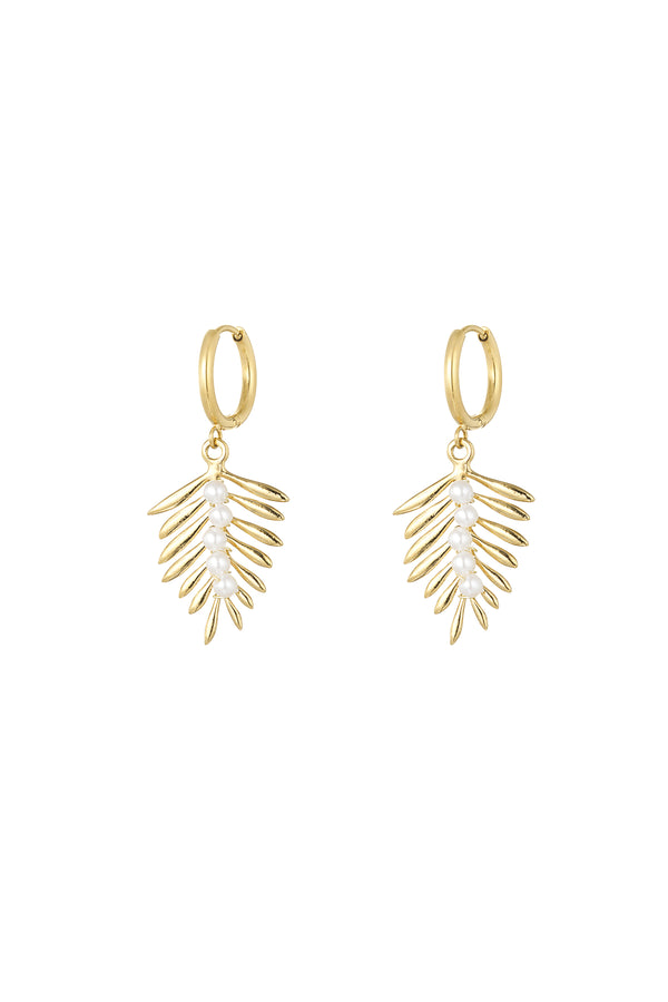 Earrings sail with pearls - Gold color