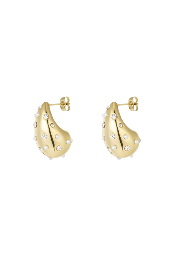 Drop earrings spice it up - Gold color