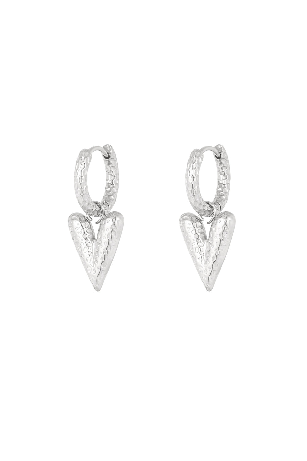 Love on top earrings with structure - Silver Color color