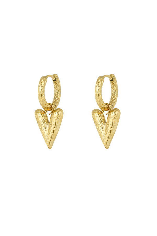 Love on top earrings with structure - Gold color