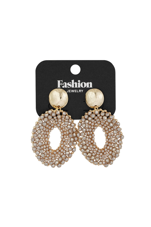 Colourful Fiesta Earrings - beige