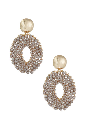 Colourful Fiesta Earrings - beige