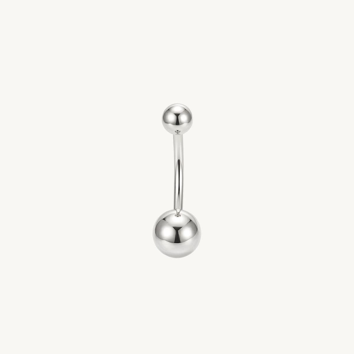 Sterile navelpiercing zilver GEEN steen