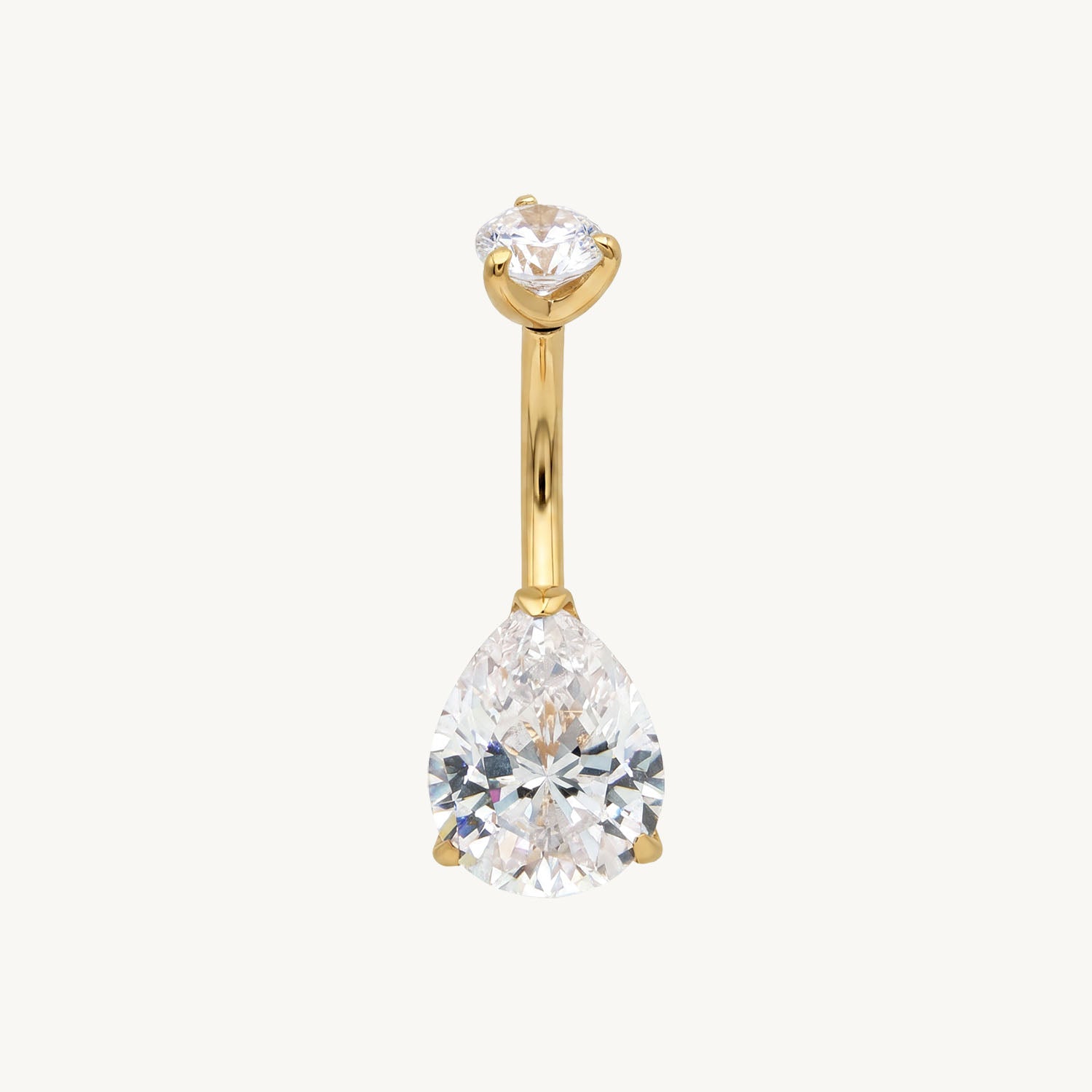 Crystal triangle navelpiercing gold