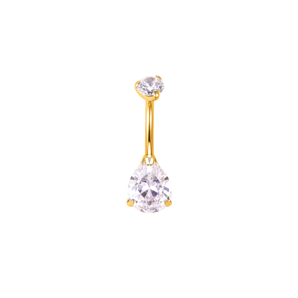 Crystal triangle navelpiercing gold