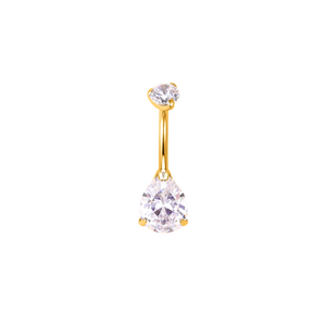 Crystal triangle navelpiercing gold
