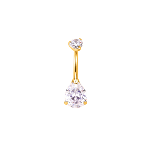 Crystal triangle navelpiercing gold