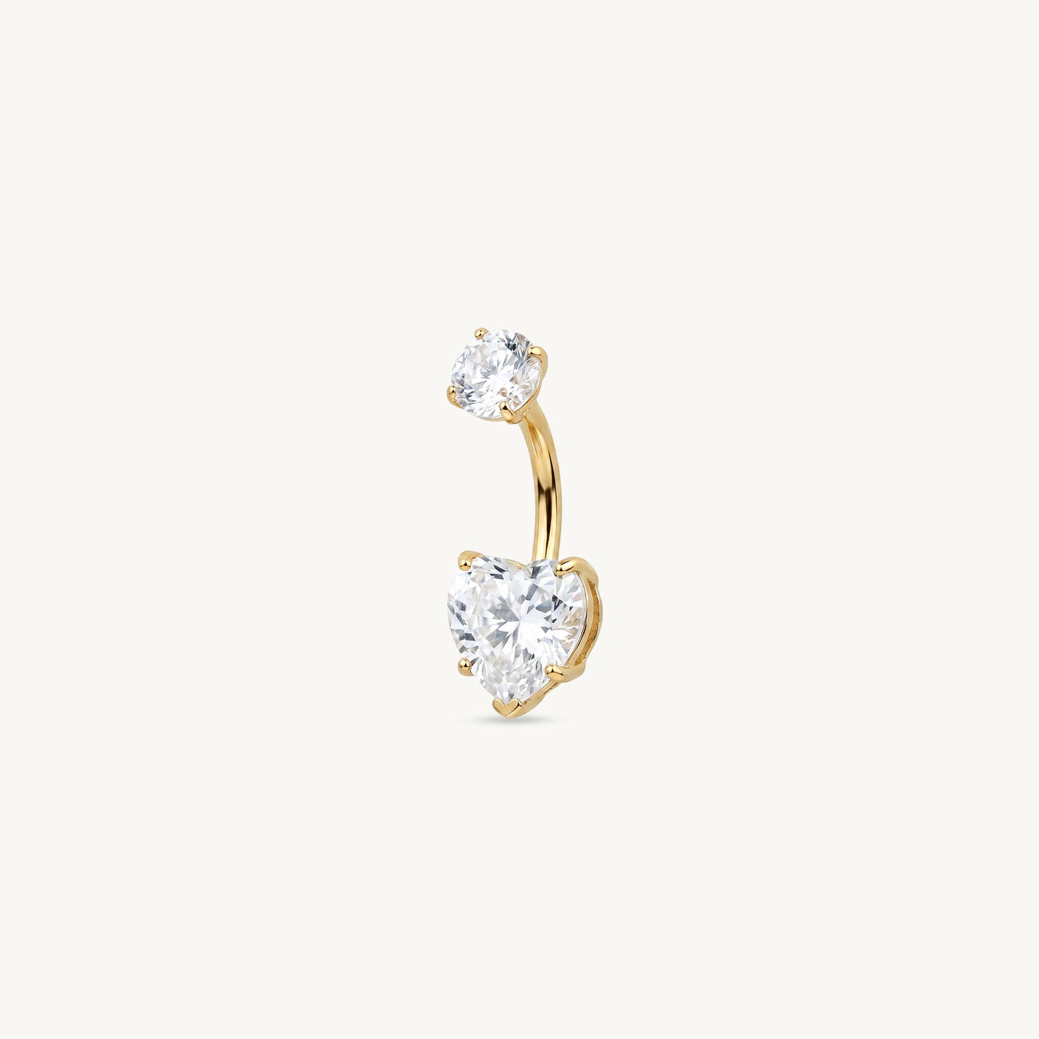 Double love navelpiercing gold