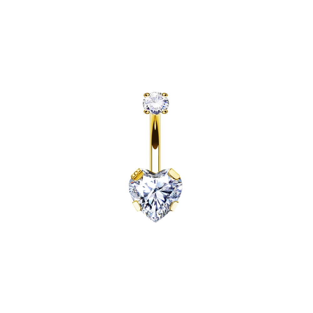 Double love navelpiercing gold