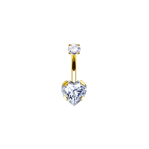 Double love navelpiercing gold