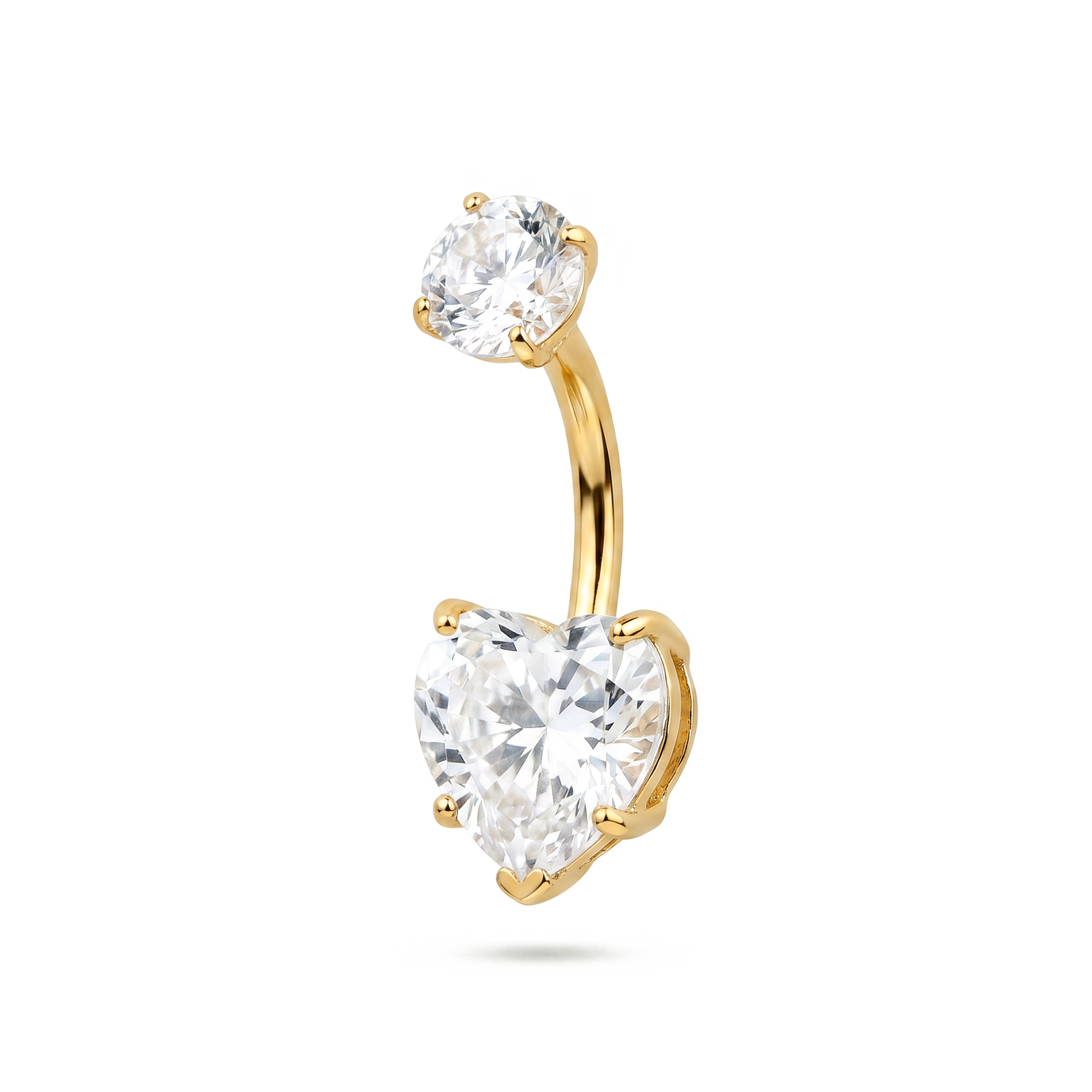 Double love navelpiercing gold