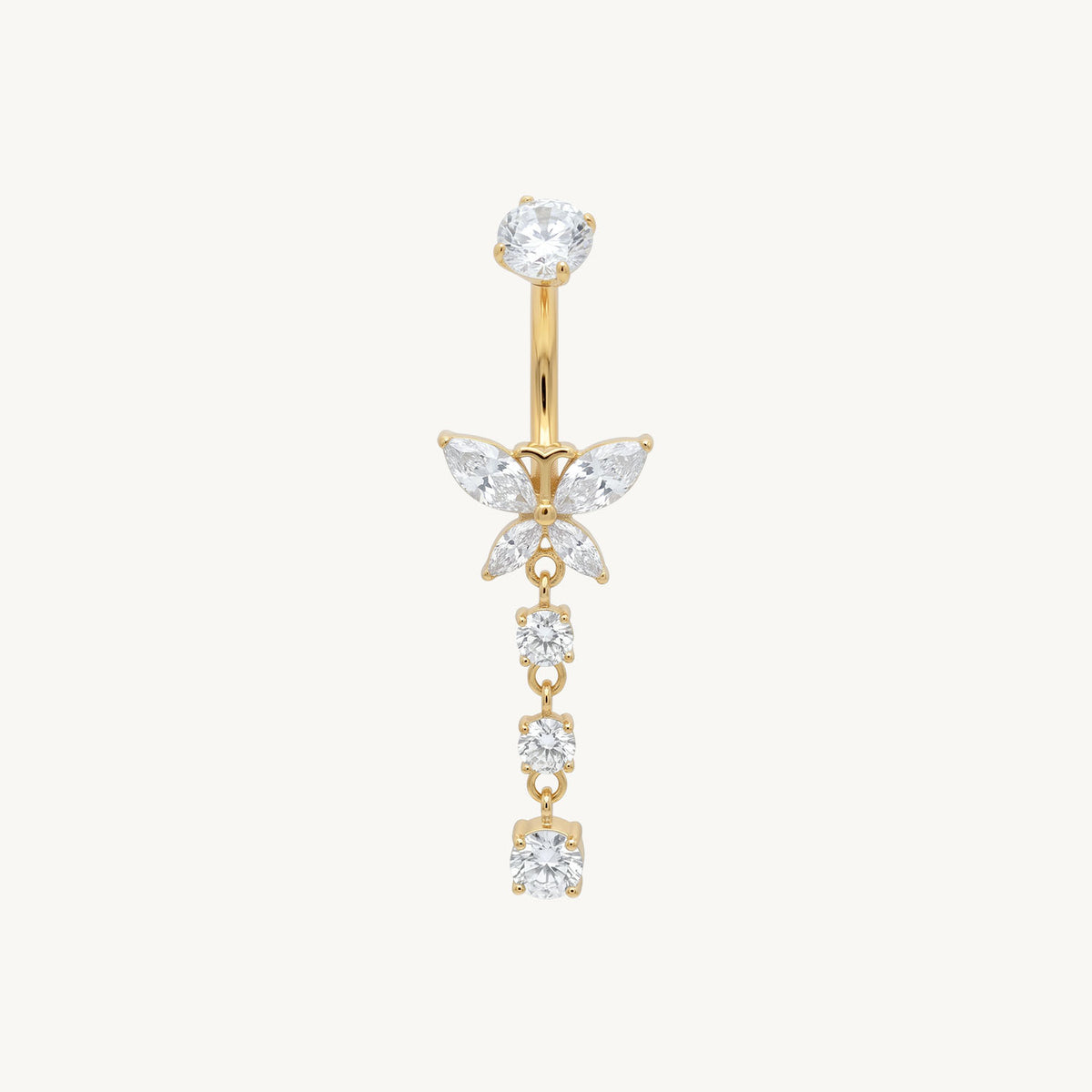 Butterfly navelpiercing gold