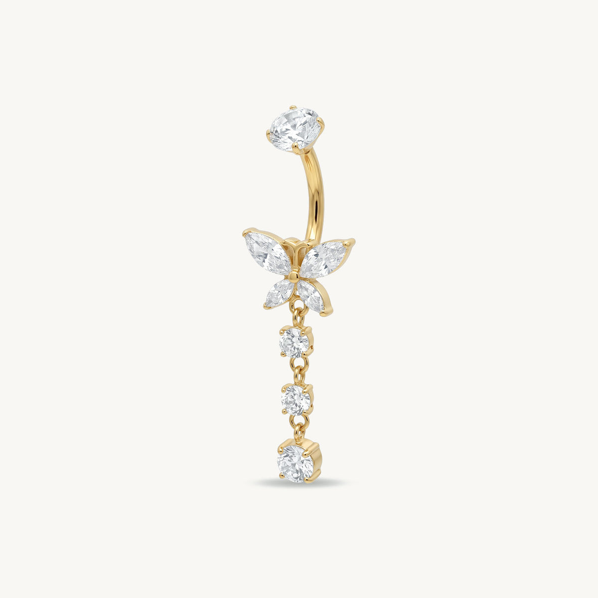 Butterfly navelpiercing gold