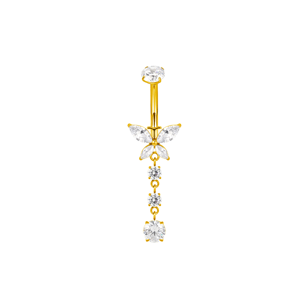 Butterfly navelpiercing gold