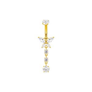 Butterfly navelpiercing gold