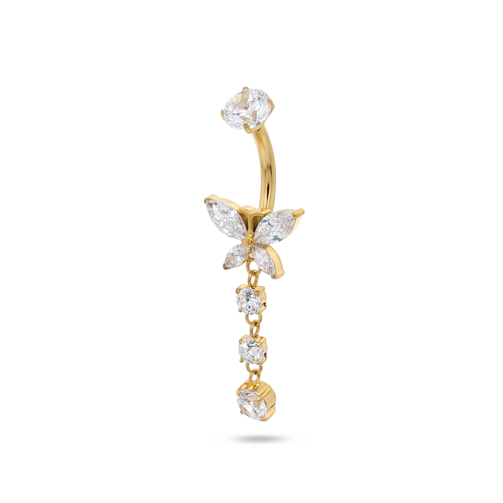 Butterfly navelpiercing gold