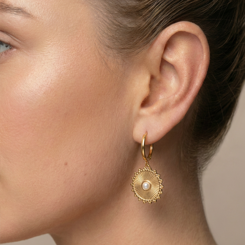 Sun earrings gold