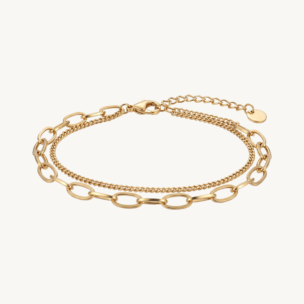Double chain bracelet gold