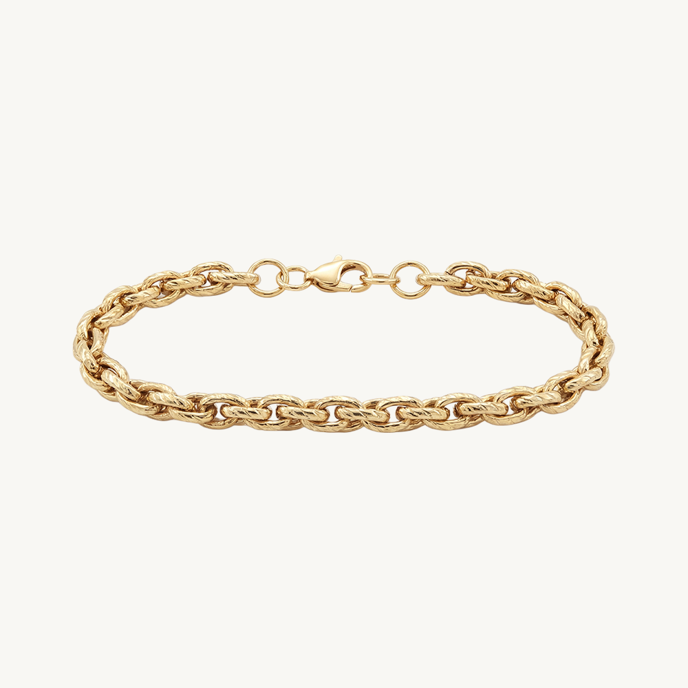 Rounded chain bracelet gold