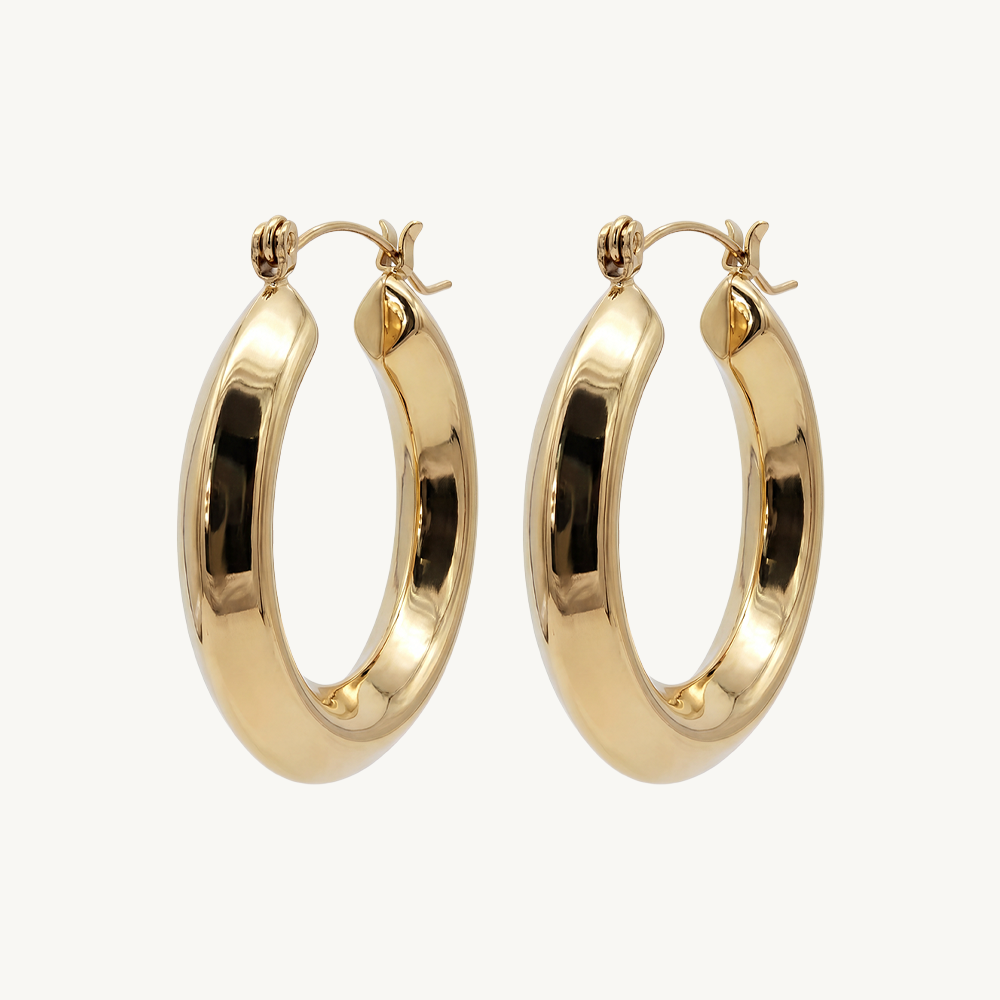 Rectangular hoops gold
