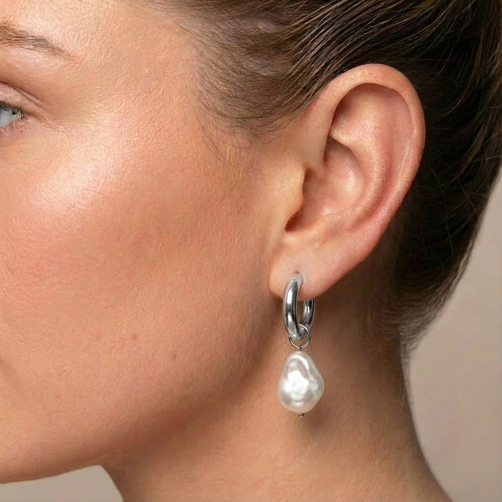 Pearl earrings silver
