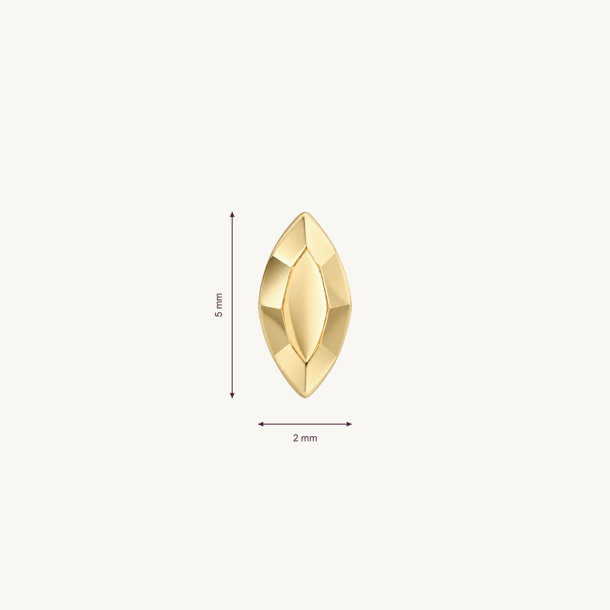 Marquise frame gold – Afmeting 2 × 5 mm