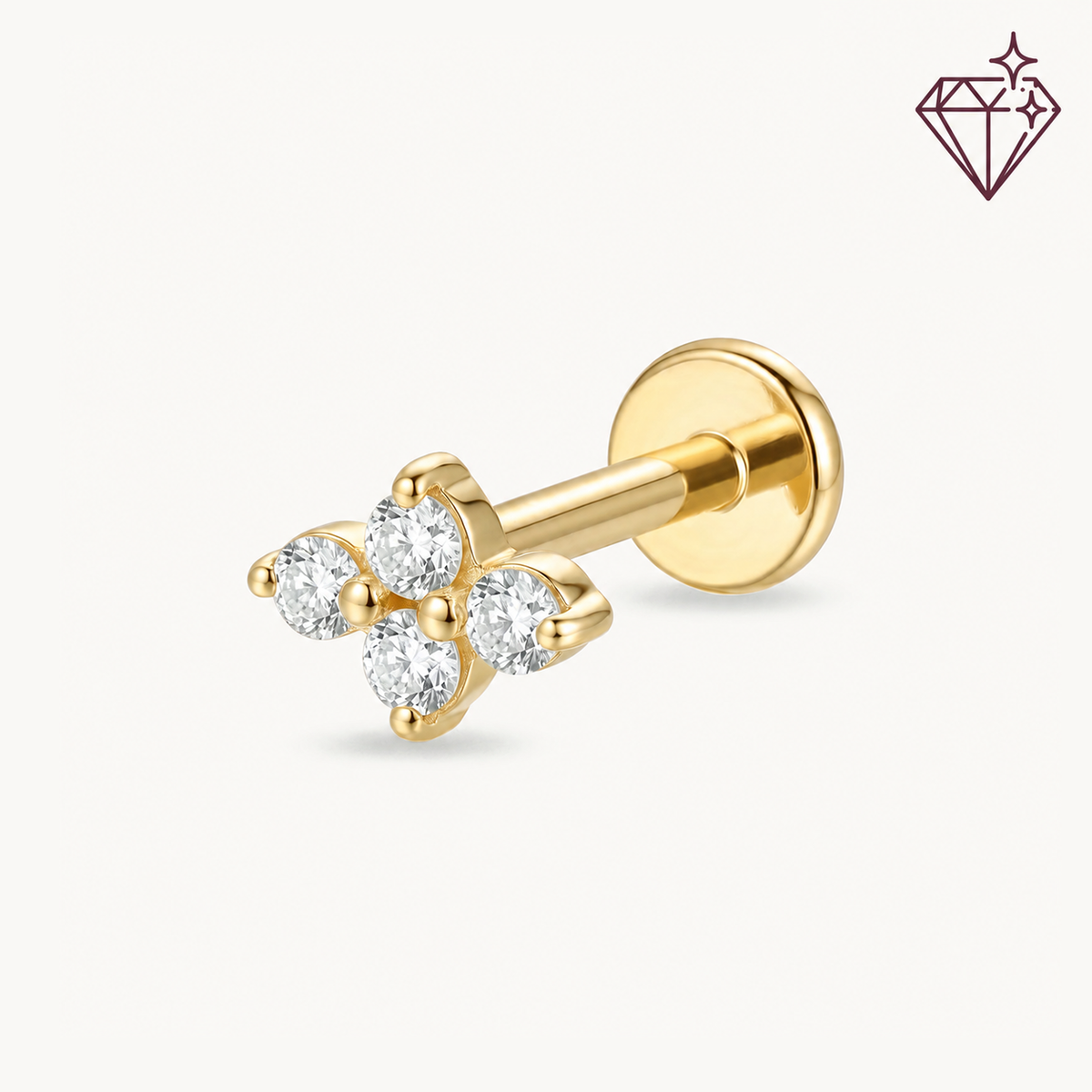 Lab grown bloom diamond gold – SIDE