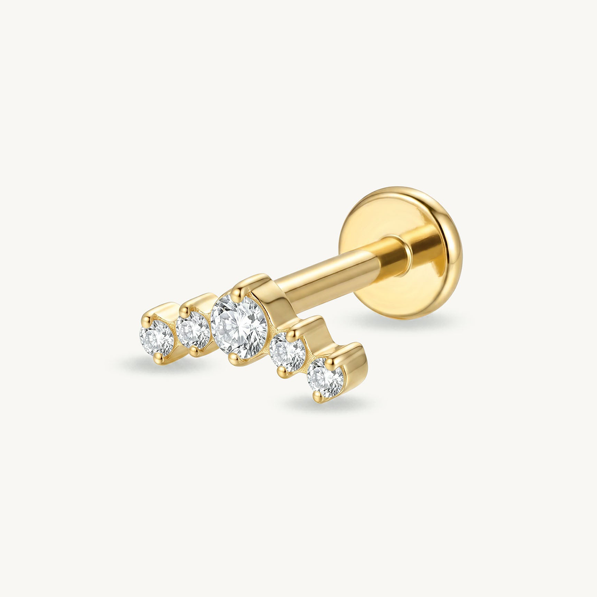 Lab grown diamond row gold – SIDE