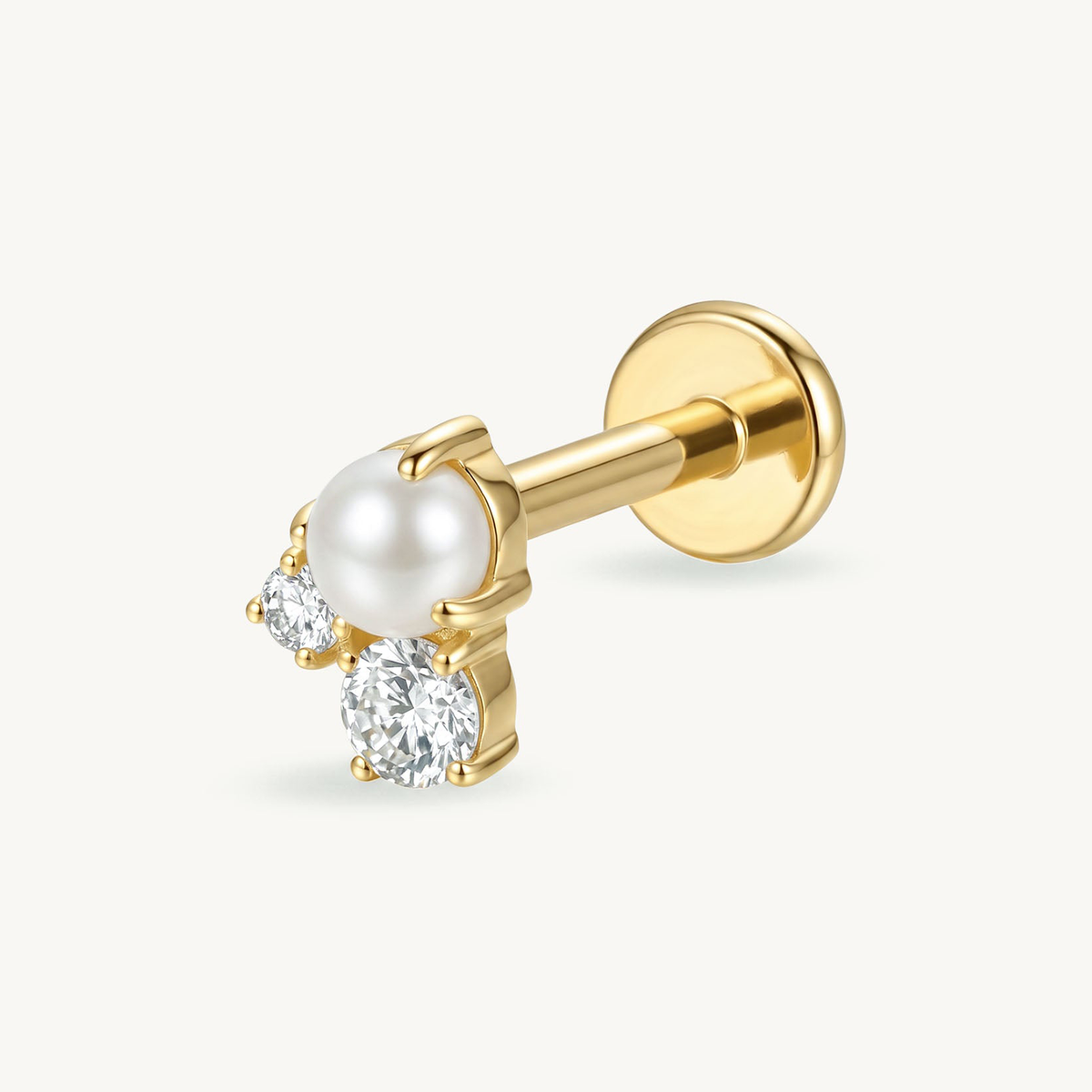 Pearl cluster gold zijaanzicht