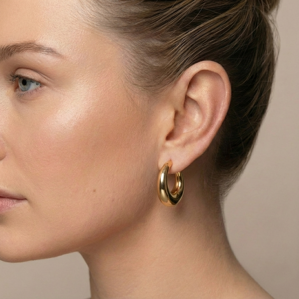Bold rounded hoops gold