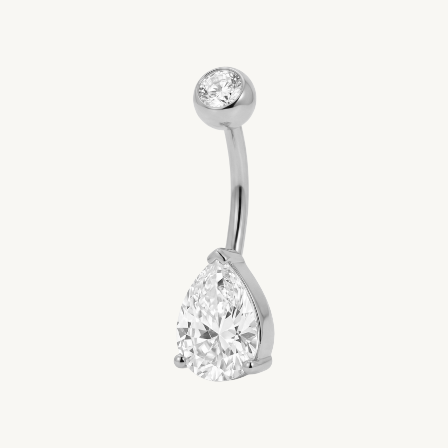 Crystal triangle navelpiercing