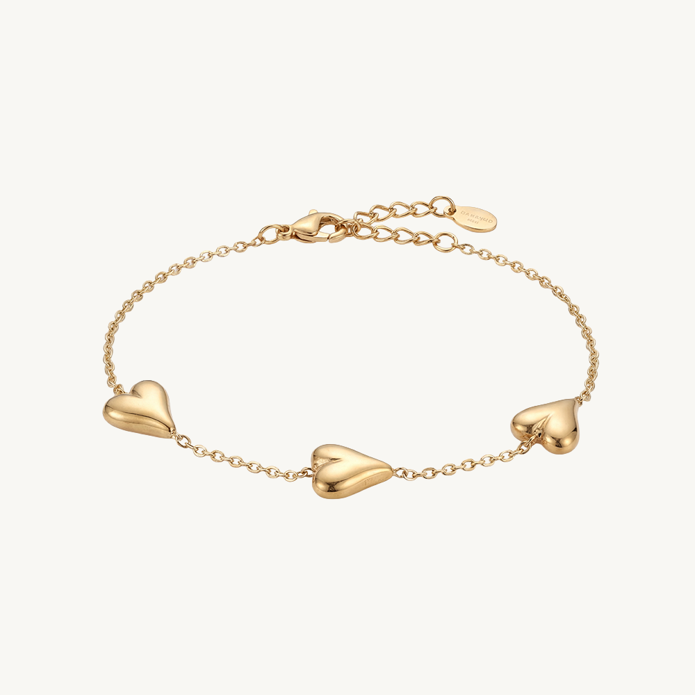 Drop heart bracelet gold