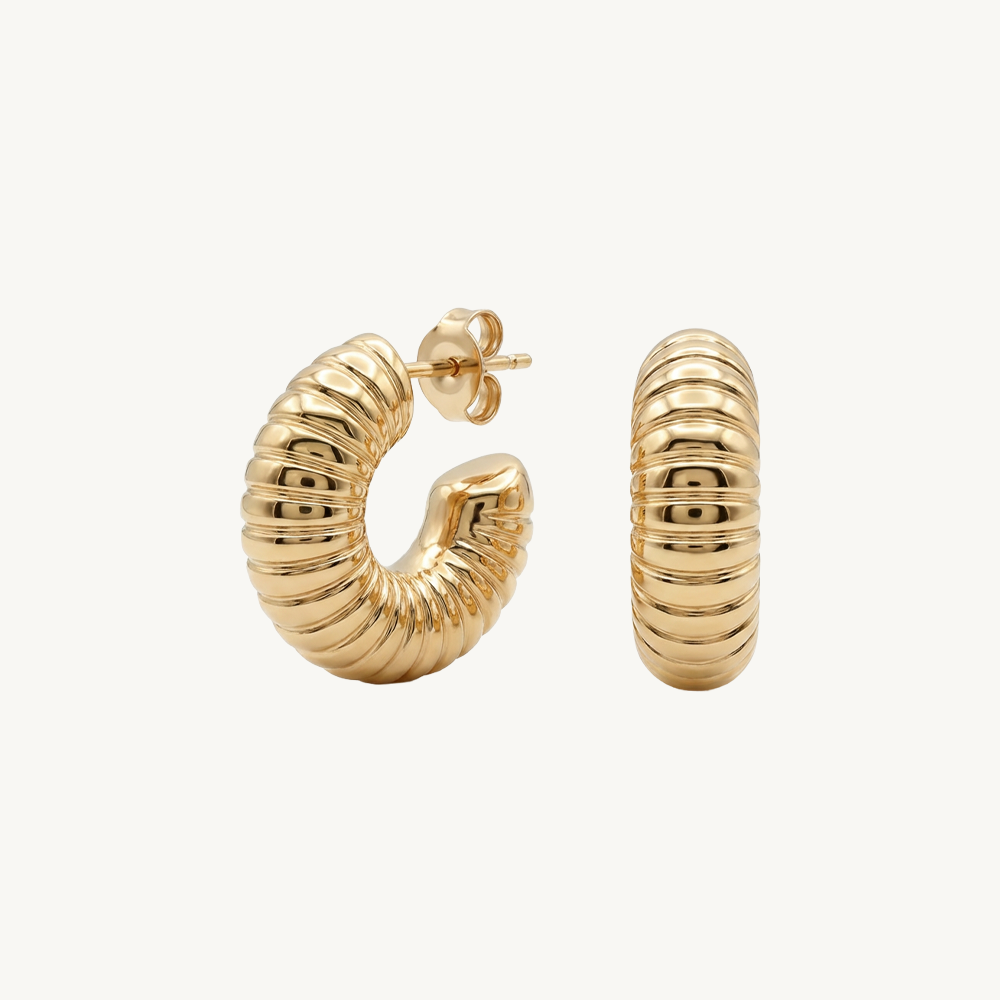 Bold ribbed hoops gold