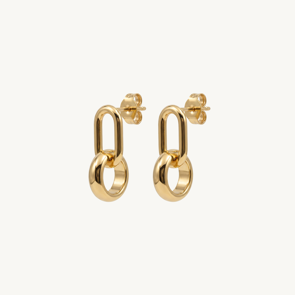 Oval double hoops gold