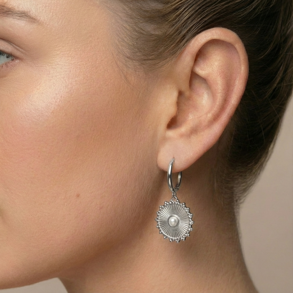 Sun earrings silver