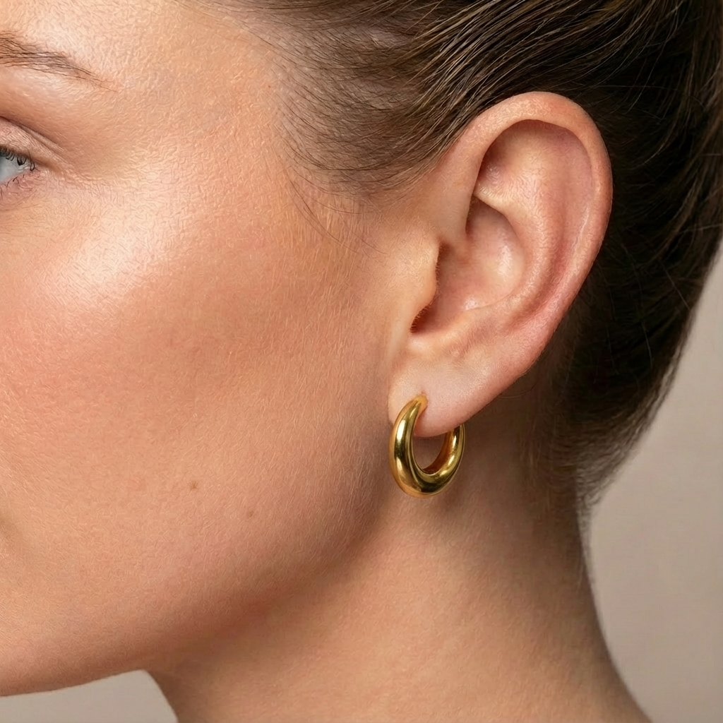 Bulb earrings gold small